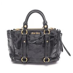 希少 miu miu 2way レザー ハンドバッグ ブラック y2k 1356 - メルカリ
