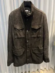(ほぼ新品) M Brunello Cucinelli(ブルネロクチネリ) スウェード マルチ ポケット シャツ ジャケット ブラウンのサムネイル
