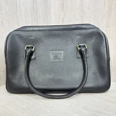 Burberrys バーバリーズ レザー ハンドバッグ ミニボストンバッグ ブラック 黒 ゴールド金具 ヴィンテージ 本革 エントルピー真贋鑑定済のサムネイル