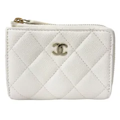 【中古】 シャネル CHANEL 三つ折り財布 マトラッセ ミニ財布 コンパクトウォレット ホワイト ゴールド金具 ココマーク レディース (5109)のサムネイル