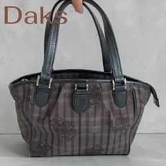 お値下げ☆美品☆DAKS ハンドバッグ チェック柄 ドーム型 イタリア製 