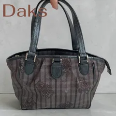 DAKS ハンドバッグ ダークブラウン系 チェック柄のサムネイル