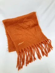 Kastane カスタネ マフラー オレンジ 無地 フリンジ 刺繍 レディースのサムネイル