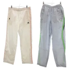 アディダス adidas 美品 2点セット まとめ パンツ ジャージ トラックパンツ ロゴ L160 ホワイト グレー /MGのサムネイル
