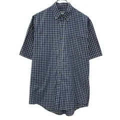 90s McGREGOR 半袖 チェックシャツ M ネイビー マックレガー ボタンダウン 90年代 チェック柄 カジュアル 胸ポケット 夏物 a806-7221のサムネイル