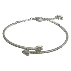 SWAROVSKI(スワロフスキー) バングル美品  - クリア×シルバー ハート/矢/サイズ：Mのサムネイル