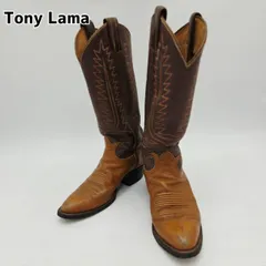 Tony Lama　トニーラマ　ウェスタンブーツ　ラウンドトゥ　6210　刺繍ステッチ　5　ブラウン/茶のサムネイル
