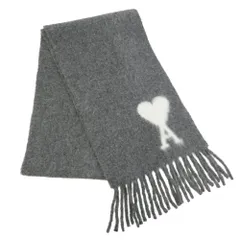 AMI PARIS アミパリス 24AW USF422.AW0054 ADC OVERSIZE SCARF オーバーサイズ フリンジ ストール マフラー グレー グレー系【中古】のサムネイル