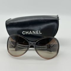CHANEL ココマーク グレーベージュグラデ シールドサングラス ピンク