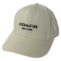 COACH ベージュ ロゴ刺繍 ベースボールキャップ - メルカリ
