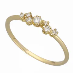 AHKAH アーカー ダイヤモンド(0.10ct) リング 750 K18 YG イエローゴールド 日本サイズ約11号 #51【送料無料】指輪【中古】TMR2510300001のサムネイル