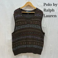 ポロバイラルフローレン 90s フェアアイル柄 コットン リネン シルク Vネック ニット ベスト メンズ L ISItems【USED】【古着】【中古】50162185のサムネイル