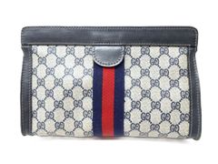✨美品✨GUCCI GG シェリーライン ボストンバッグ ネイビー レザー