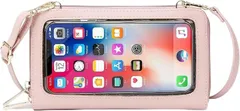 Honesty Mouth スマホショルダー 入れたまま操作 財布 一体型 スキミング防止 3way レディース ポーチ 斜めがけ 大きめ 全機種対応 (06:ピンク,  大きめ)のサムネイル