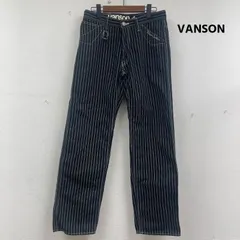 ヴァンソン 日本製 シンチバックル ストライプ デニム パンツ  バイカー デニム メンズ 32インチ ISItems【USED】【古着】【中古】50161828のサムネイル