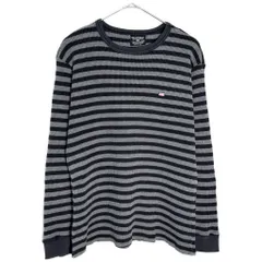 POLO JEANS ポロジーンズ ラルフローレン 長袖サーマルＴシャツ ボーダー ブラック(メンズ S)中古 古着 Y4600のサムネイル