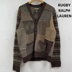 ラグビーラルフローレン チェック ヘリンボーン パッチワーク ウール ニット カーディガン メンズ M ISItems【USED】【古着】【中古】50162410のサムネイル