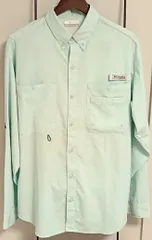 Columbia コロンビア PFG 半袖シャツ ライトブルーグリーン M フィッシングシャツ アウトドアのサムネイル