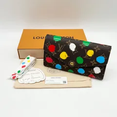 ●LOUIS VUITTON ルイヴィトン ポルトフォイユ サラ NM M81980 LV × YK 草間彌生 コラボ モノグラム ペインティッド ドット ブラウン系 マルチカラー 水玉 ペイント長財布 レディース【中古】Aランク　3_104のサムネイル