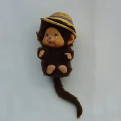 【当時物・希少】昭和レトロ セキグチ モンチッチ ミニぬいぐるみ 帽子付き マスコットB-178のサムネイル