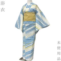ゆかた 古今 淡彩 乱菊 （ブルー） 綿 青 仕立て上がり プレタ 日本製