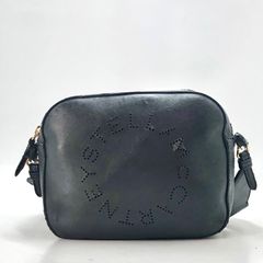 美品 ステラマッカートニー サークルロゴ ショルダーバッグ ブラック