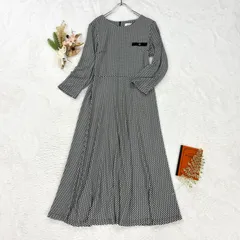 ANNE KLEIN NEW YORK アンクライン 長袖 ワンピース フレア チェック柄 ストレッチ バックファスナーのサムネイル