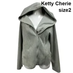 ◇ ケティシェリー Ketty Cherie フード付きジップジャケット アシンメトリー スエード調 くすみカラー 2 M 9号 レディース S6H198のサムネイル