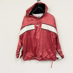 PUMA　プーマ　ナイロンプルオーバー/アノラックパーカー　赤　レッド　S~Mサイズ　古着のサムネイル