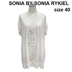 □ ソニアバイソニアリキエル SONIA カットソー Tシャツ 半袖 デコルテ ロング丈 プルオーバー トップス 白 40 L 11 レディース Z6C541のサムネイル