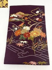 振袖 仮絵羽 銀通し 刺繍 大輪 正絹 未仕立て品 八掛付き MOK801