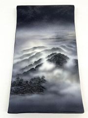 振袖 仮絵羽 銀通し 刺繍 大輪 正絹 未仕立て品 八掛付き MOK801 