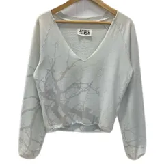 メゾン マルジェラ Maison Margiela ここのえ期 MM6 アーカイブ Vネック スキッパー ダメージ 短丈 スウェット ブルー Mサイズ 201LT-529のサムネイル