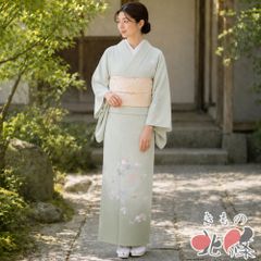 超美品 東レ シルック 【単衣】縞 花柄 付け下げ 小紋 - メルカリ