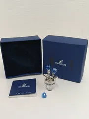 【中古品】 SWAROVSKIスワロフスキー 忘れな草 フィギュリン 花フラワー クリスタル インテリア小物 置物オブジェ 箱付き 現状品のサムネイル