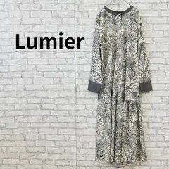 Lumier モノトーン総柄 長袖ロングシャツワンピース 古着のサムネイル