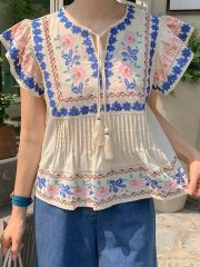 ヒステリックグラマー 花柄シアーブラウス ヒョウ柄レオパード