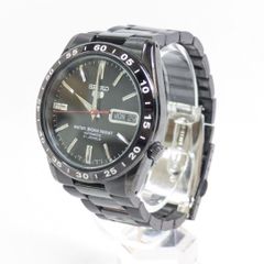極美品 セイコー5 自動巻き 7S26-02T0 デイデイト 黒文字盤 SEIKO 5 裏
