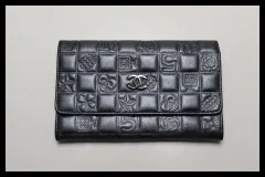 ■CHANEL 10番台 アイコン SV金具 レザー 2つ折り長財布 シャネル■0618pu273-6Dのサムネイル