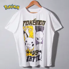 ポケットモンスター ポケモン Tシャツ L ホワイト POKEMON ピカチュウ ミュウツー オーバーサイズ ビッグシルエット アニメT キャラT ムービーT 古着 T372のサムネイル