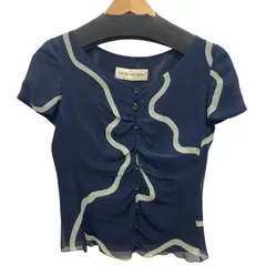EMPORIO ARMANI エンポリオアルマーニ/シルクブラウス シャツ/半袖/サイズ38/ネイビー/レディース/FB4541のサムネイル