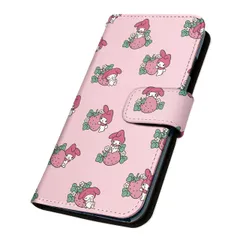 サンリオ 正規品 マイメロディ AQUOS R11 SH-M35 ケース 手帳型 スマホケース [デザイン:6.苺メロパターン(PK)/マグネットハンドあり] SANRIOのサムネイル