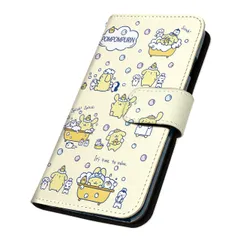 サンリオ 正規品 ポムポムプリン AQUOS R11 SH-M35 ケース 手帳型 スマホケース [デザイン:2.バブルタイムパターン/マグネットハンドあり] SANRIOのサムネイル