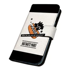 サンリオ 正規品 バッドばつ丸 AQUOS R11 SH-M35 ケース 手帳型 スマホケース [デザイン:9.スケボーとホットドッグ/マグネットハンドあり] SANRIO ばつ丸くんのサムネイル