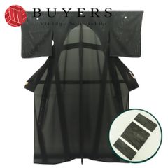 中古】未使用保管品 喪服 単衣 正絹 着丈約153cm 裄丈約62cm ブラック 
