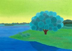 売約済み 絵 絵画 アクリル画 アート 桜 葉桜 花 命 インテリア - メルカリ