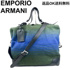 希少♡エンポリオアルマーニ ロゴ ウール チェック 2way ボストン