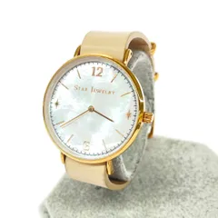 STAR JEWELRY スタージュエリー 腕時計 クォーツ  シェル文字盤/SS×レザー/    ゴールドカラー×ベージュ レディース / 240001208968のサムネイル