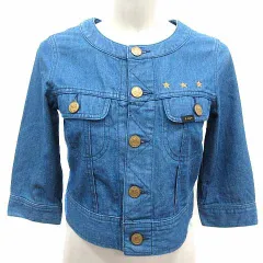 リー LEE PRE ORGANIC COTTON デニムジャケット ジージャン Gジャン ノーカラー ショート丈 S インディゴ /YKのサムネイル