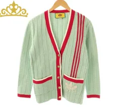 GUCCI × adidas ラインロゴ ローゲージ ニット カーディガン レディース XS グッチ アディダスのサムネイル